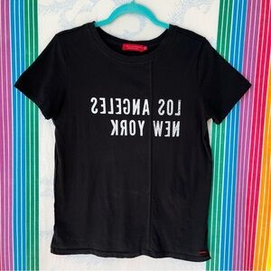 PHILANTHROPY Los Angeles New York black distressed tshirt